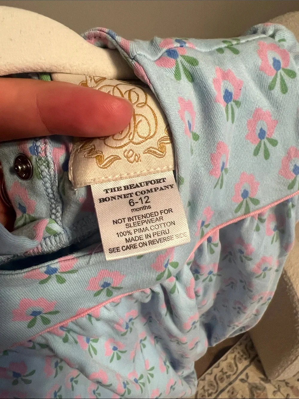 The Beaufort Bonnet Company Blue Pink Floral Bubble